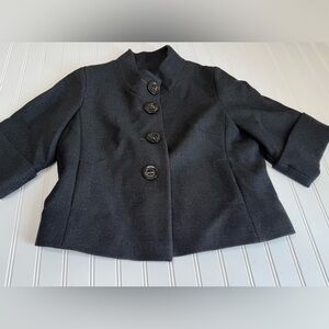 Gerard Darel Womens Blazer Jacket Suit Black Wool EUR 42 US 10.  777